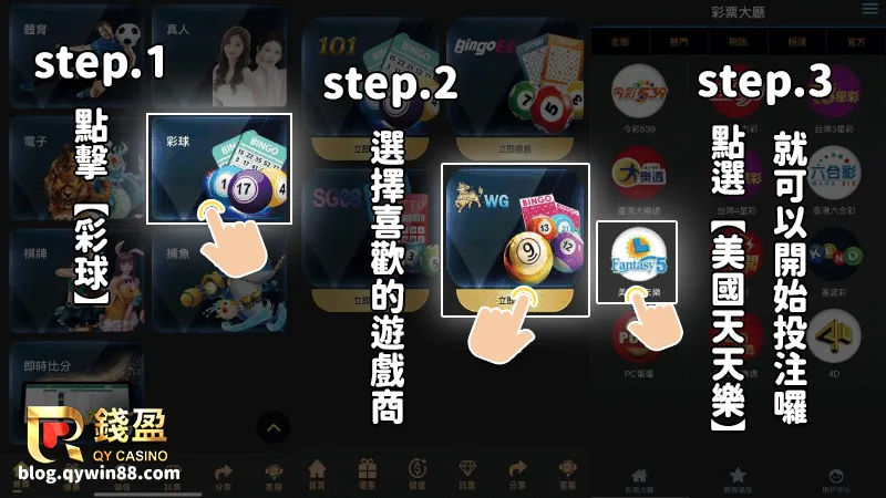 (註冊KU娛樂城會員後,進入美國天天樂投注頁面)